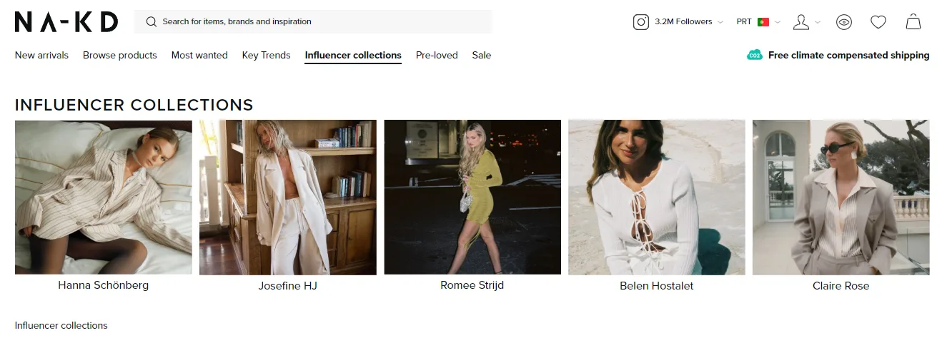 na kd influencer collections